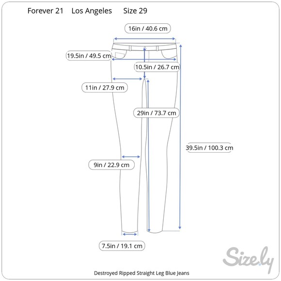 Forever 21 Women's Los Angeles Destroyed Ripped Straight Jeans Size 32 - Picture 5 of 5